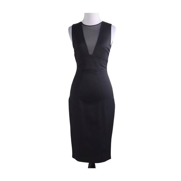 Reiss Black Sheer Mesh Brightwell Pencil Sheath Dress 6 - Picture 1 of 15